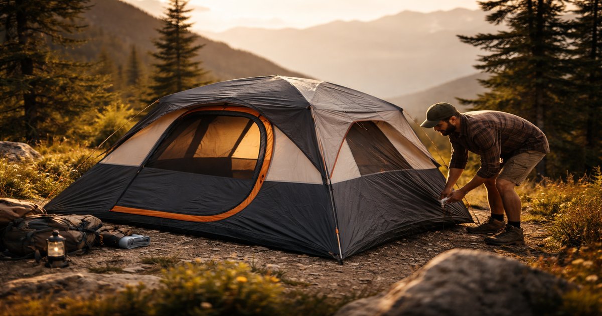 core blackout tent in use