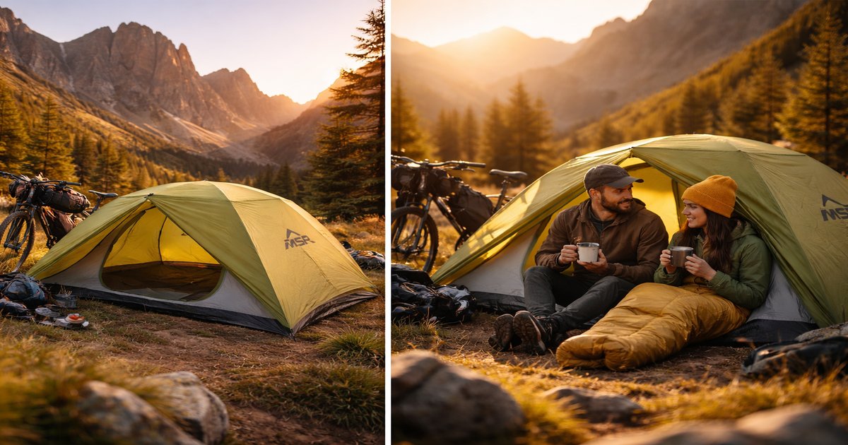 msr bikepacking tent in use