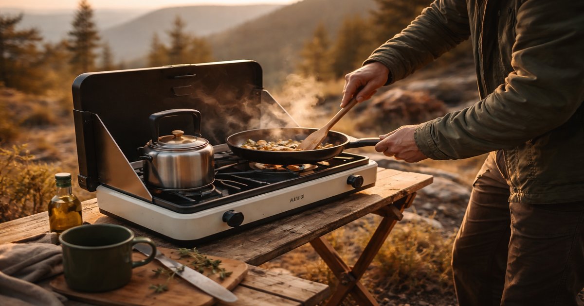 primus alika stove in use